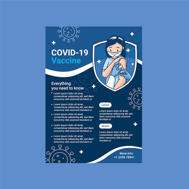 Free vector organic flat coronavirus vaccination flyer template