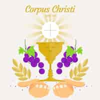 Vettore gratuito illustrazione di corpus christi piatto organico