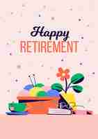 Free vector organic flat creative retirement greeting card