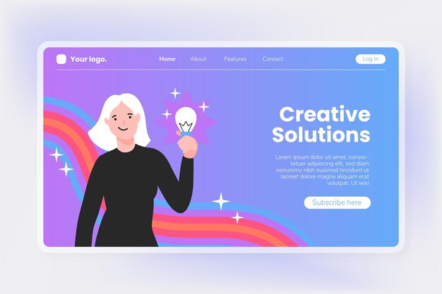 Organic flat creative solutions landing page template