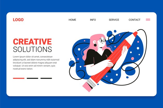 Organic flat creative solutions landing page template