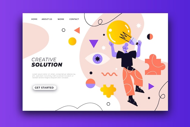creative in design Free vector organic flat creative solutions landing page