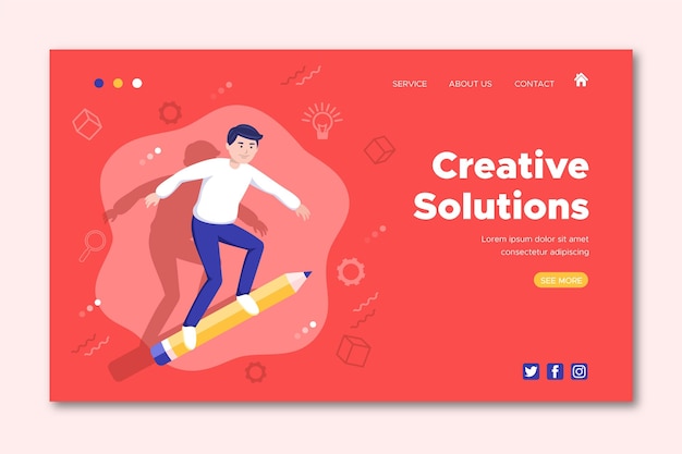 Organic flat creative solutions web template