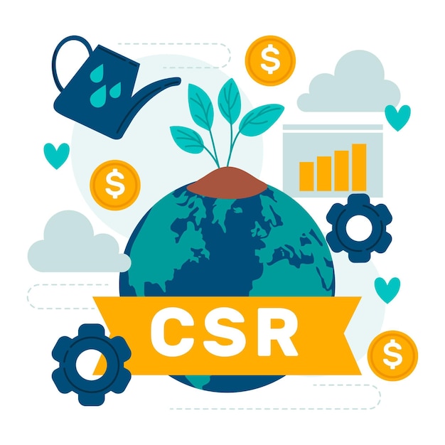 Иллюстрированная концепция органического плоского csr