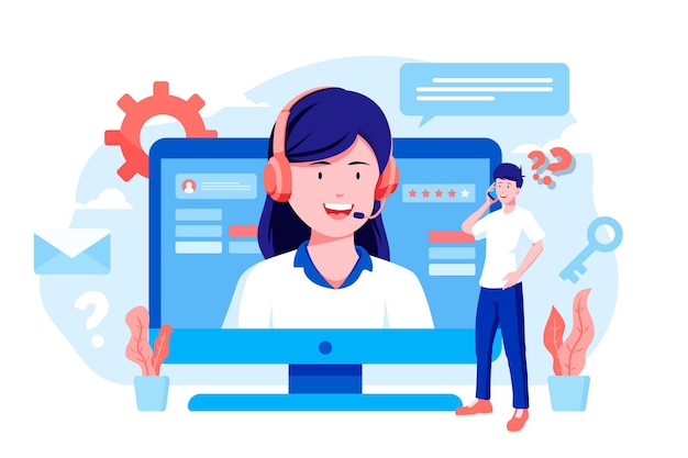 Organic flat customer support illustration