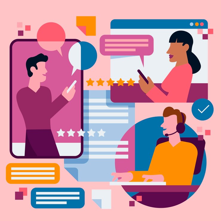 Free Vector organic flat customer support illustration