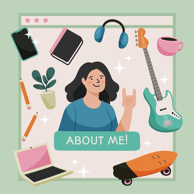 Organic flat design about me concept