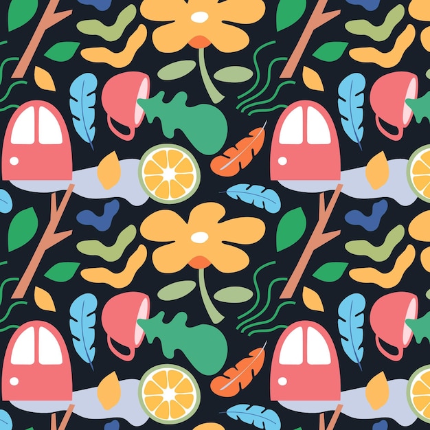 Organic flat design abstract element pattern