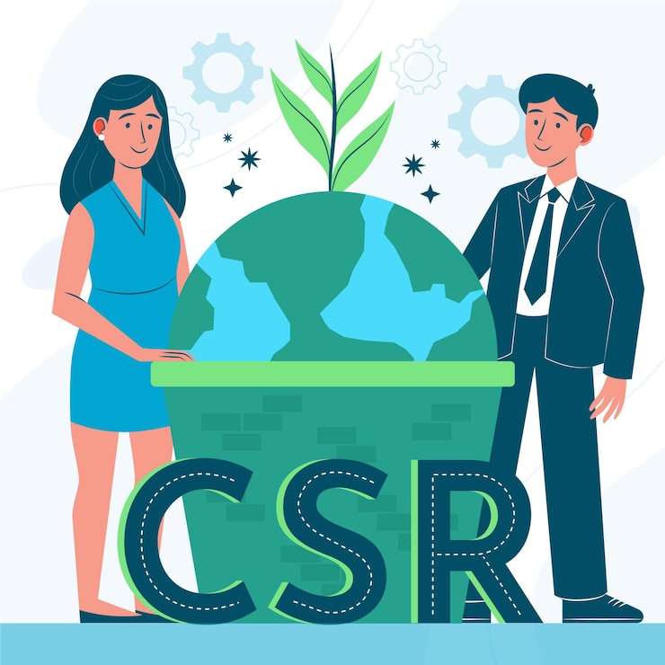 무료 Vector 유기 평면 디자인 csr 개념 그림