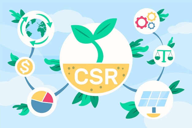 Иллюстрированная концепция органического плоского дизайна csr