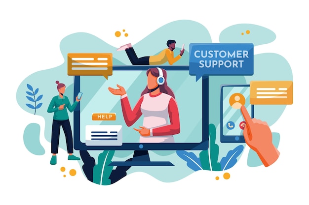 Organic flat design customer support