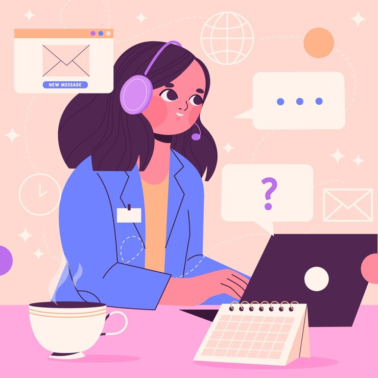 Free Vector organic flat design customer support