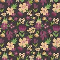 Free vector organic flat design pressed flowers pattern