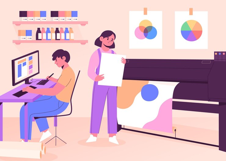 Free Vector organic flat design printing industry