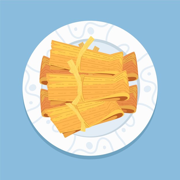 Organic flat design tamales