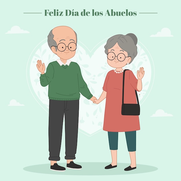 Organic flat dia de los abuelos illustration