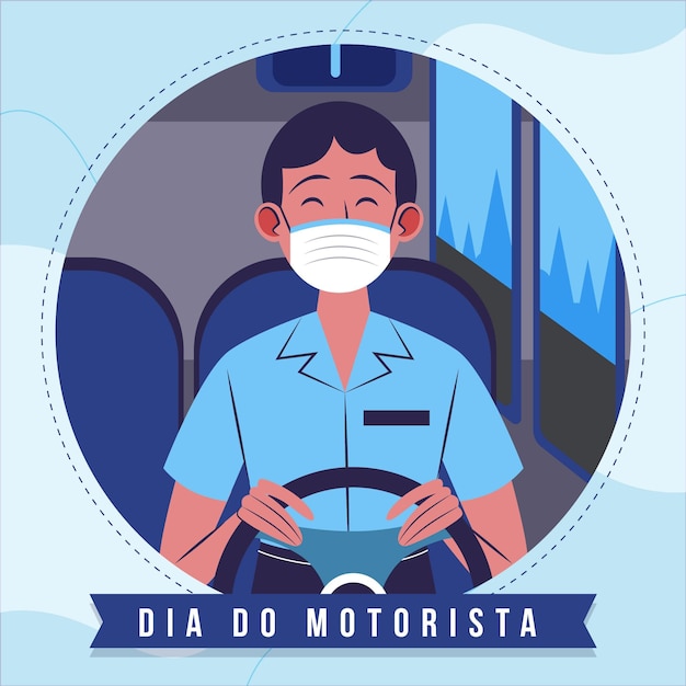 Dia piatto organico fare illustrazione automobilista