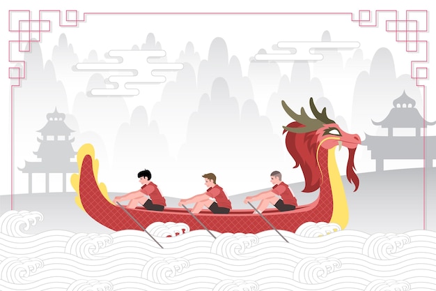 Organic flat dragon boat background