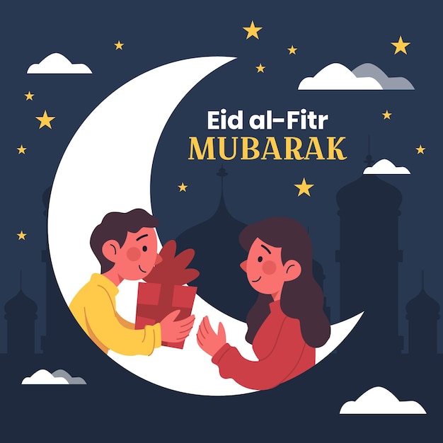 Free vector organic flat eid al-fitr - eid mubarak illustration