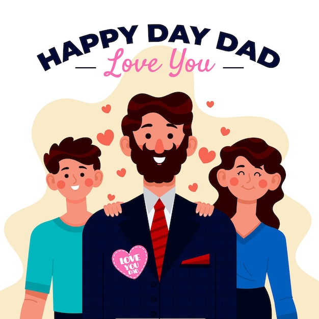 Free vector organic flat father's day illustration