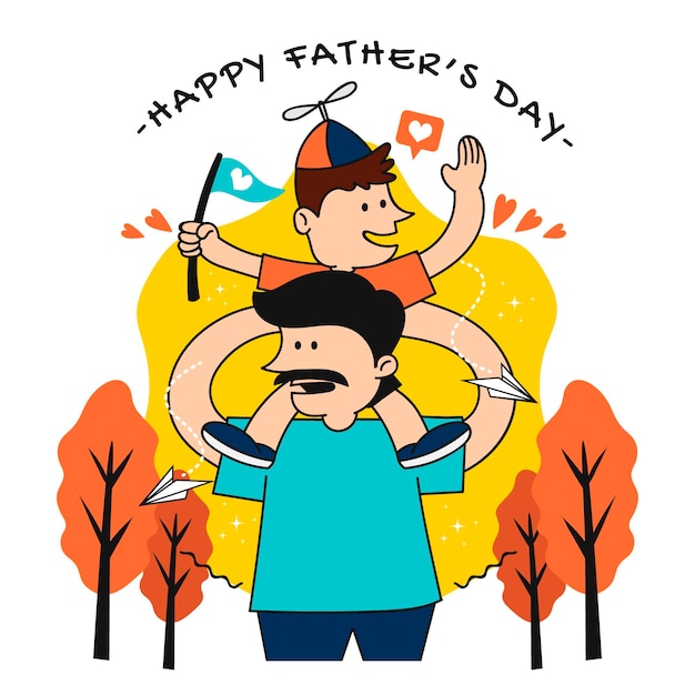 Free vector organic flat father's day illustration