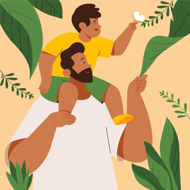 Organic flat father's day illustration