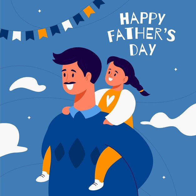 Organic flat father's day illustration