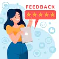 Free vector organic flat feedback concept