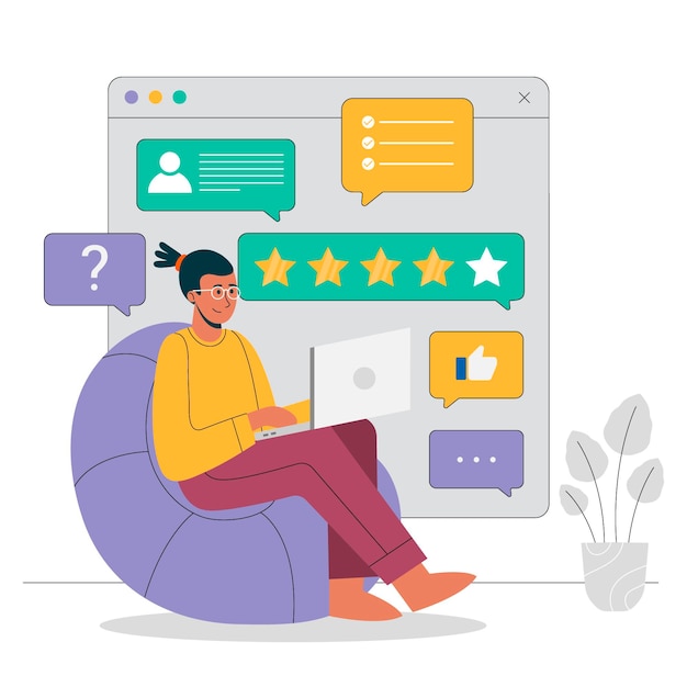 Free vector organic flat feedback concept