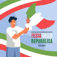 Vettore gratuito illustrazione di piatto biologico festa della repubblica