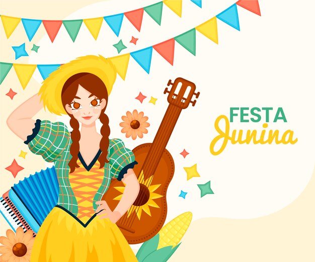 Organic flat festa junina collection