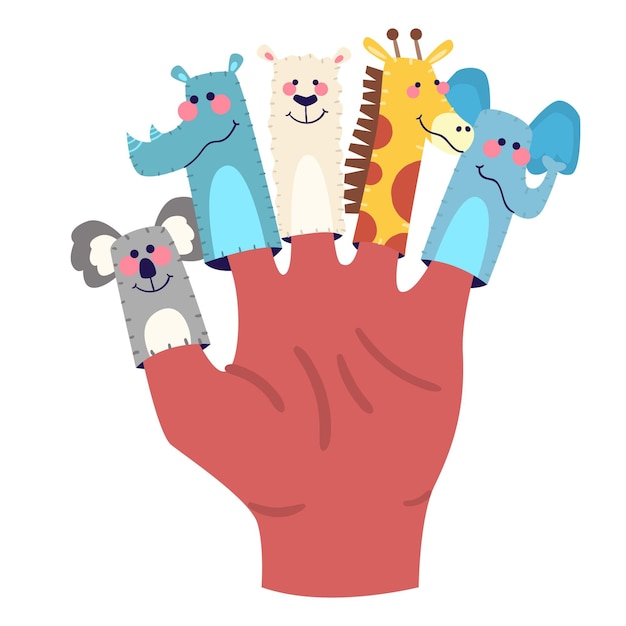 Free vector organic flat finger puppet collection