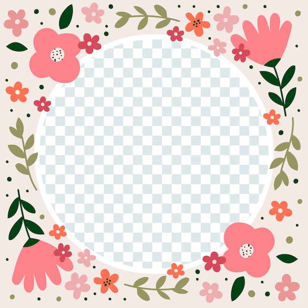 Free vector organic flat floral facebook frame