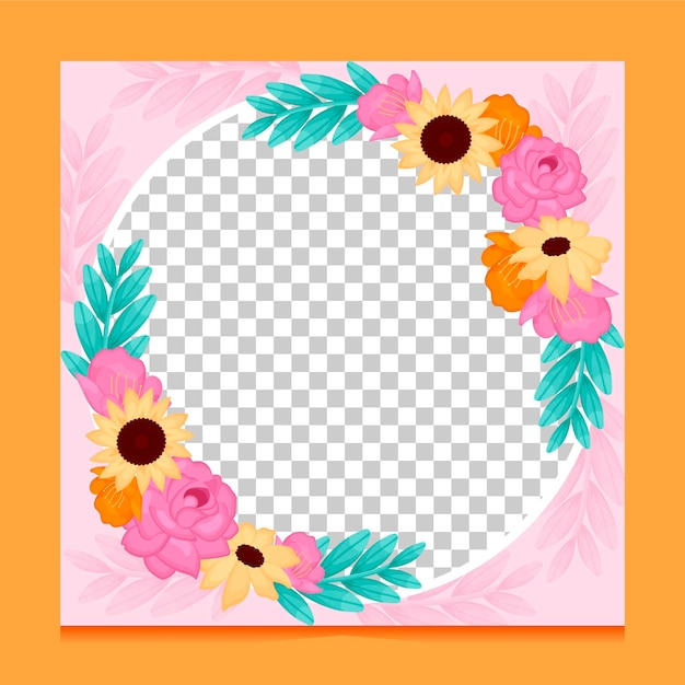 Organic flat floral facebook frame