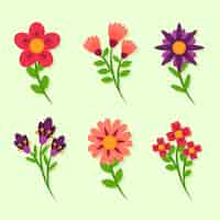 Free vector organic flat flower collection