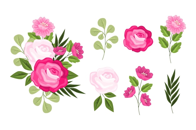 Free vector organic flat flower collection