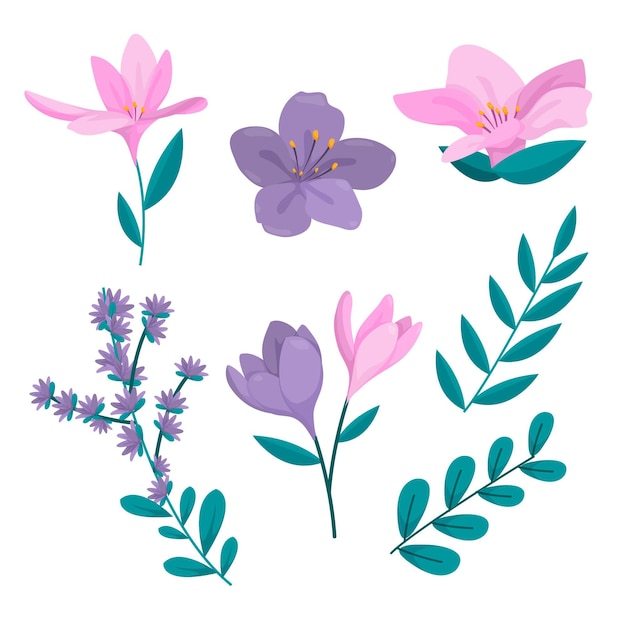 Free vector organic flat flower collection