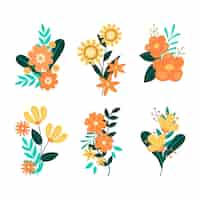 Free vector organic flat flower collection