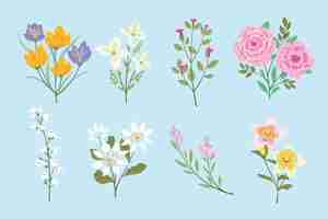 Free vector organic flat flower collection