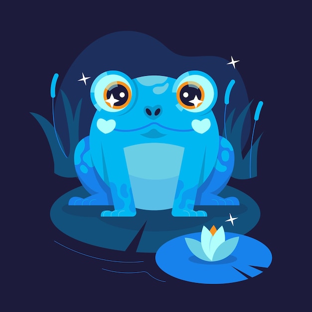 Free vector organic flat frog illustrated