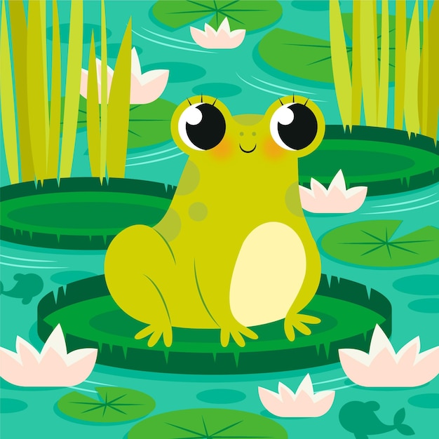 Free vector organic flat frog illustration