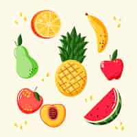 Free vector organic flat fruit collection