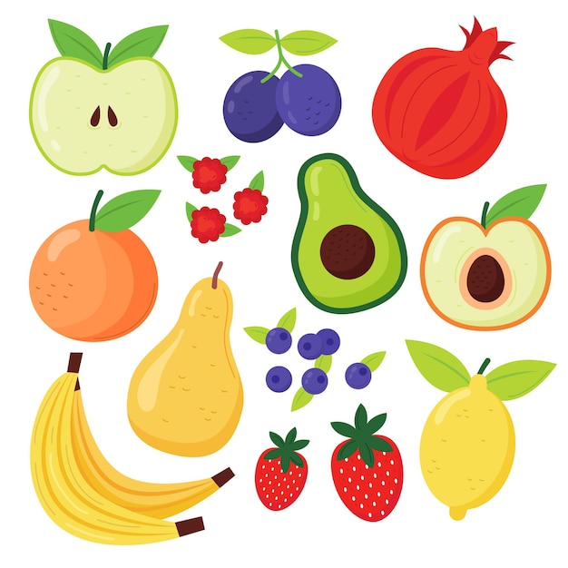 Free Vector organic flat fruit collection