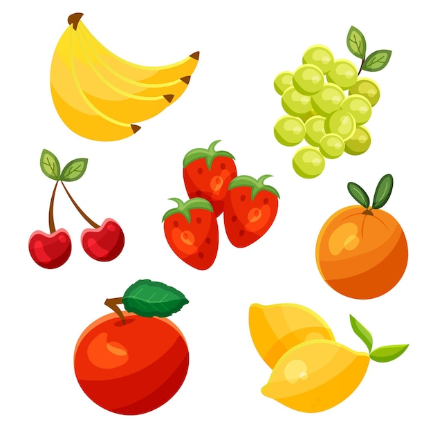 Free vector organic flat fruit collection