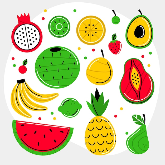 Free vector organic flat fruit collection