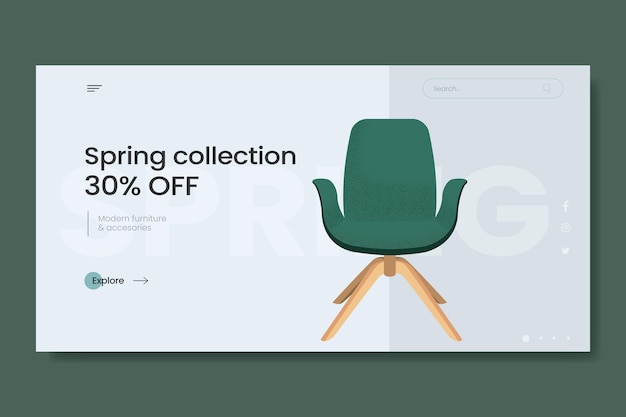 Free vector organic flat furniture sale banner