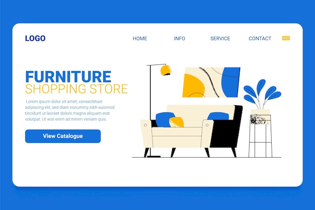 organic flat furniture sale landing page template