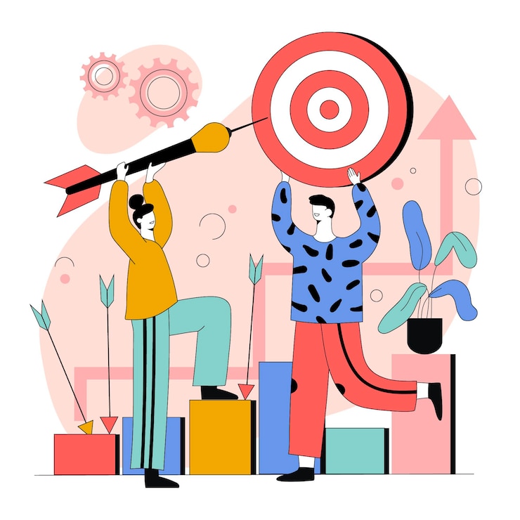 Free Vector organic flat goal achievement illustration
