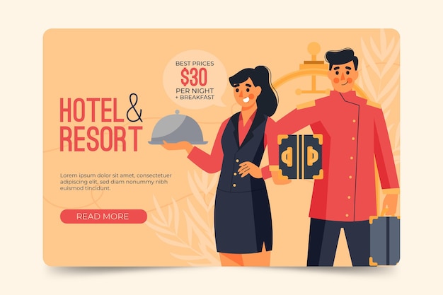 Organic flat hotel banner template