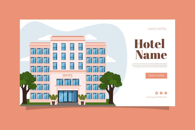 Free vector organic flat hotel banner template